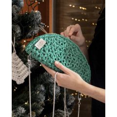 FÉLKÖR ALKALMI TÁSKA - CSILLOGÓ ZÖLD