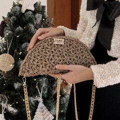 FÉLKÖR ALKALMI TÁSKA - CSILLOGÓ ARANY