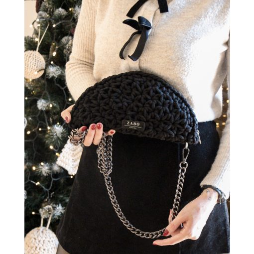 FÉLKÖR ALKALMI TÁSKA - FEKETE