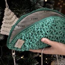 FÉLKÖR ALKALMI TÁSKA - CSILLOGÓ ZÖLD