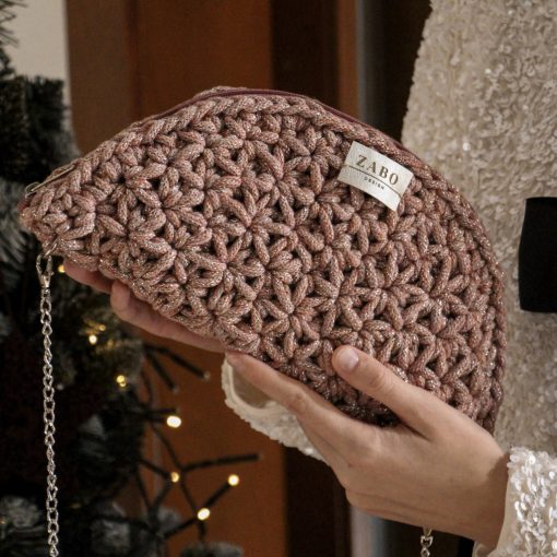 FÉLKÖR ALKALMI TÁSKA - CSILLOGÓ LAZAC 