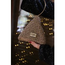 HÁROMSZÖG ALKALMI TÁSKA - CSILLOGÓ ARANY