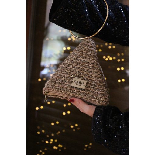 HÁROMSZÖG ALKALMI TÁSKA - CSILLOGÓ ARANY